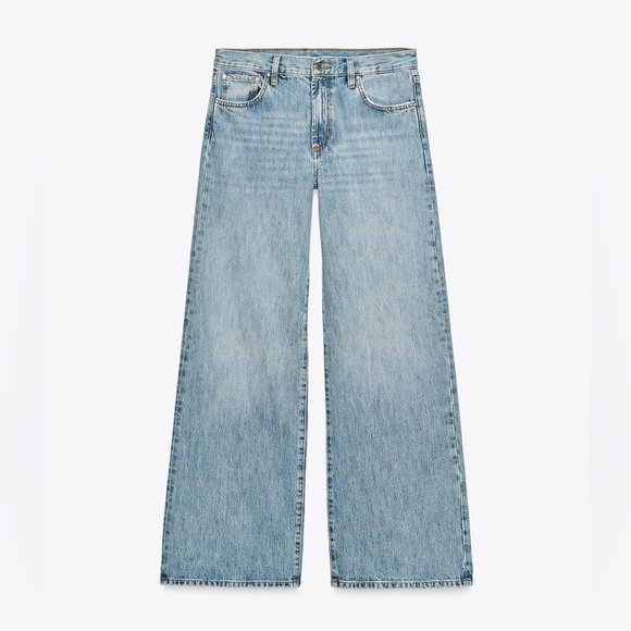 Zara Denim - NWT zara zw collection wide leg low rise jeans - 27 runs big